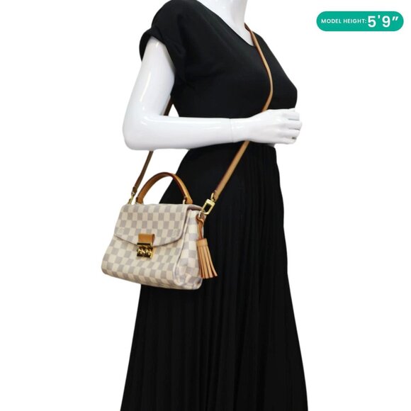 Louis Vuitton  Croisette Damier Azur Satchel Crossbody Bag Rose Ballerine - Picture 2 of 13